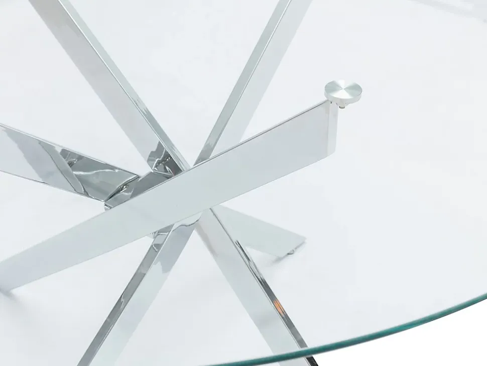 Ensemble table COSIMA + 4 chaises NADYA - Transparent et blanc