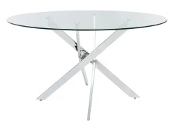 Ensemble table COSIMA + 4 chaises NADYA - Transparent et blanc