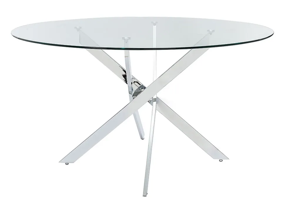 Ensemble table COSIMA + 4 chaises NADYA - Transparent et blanc