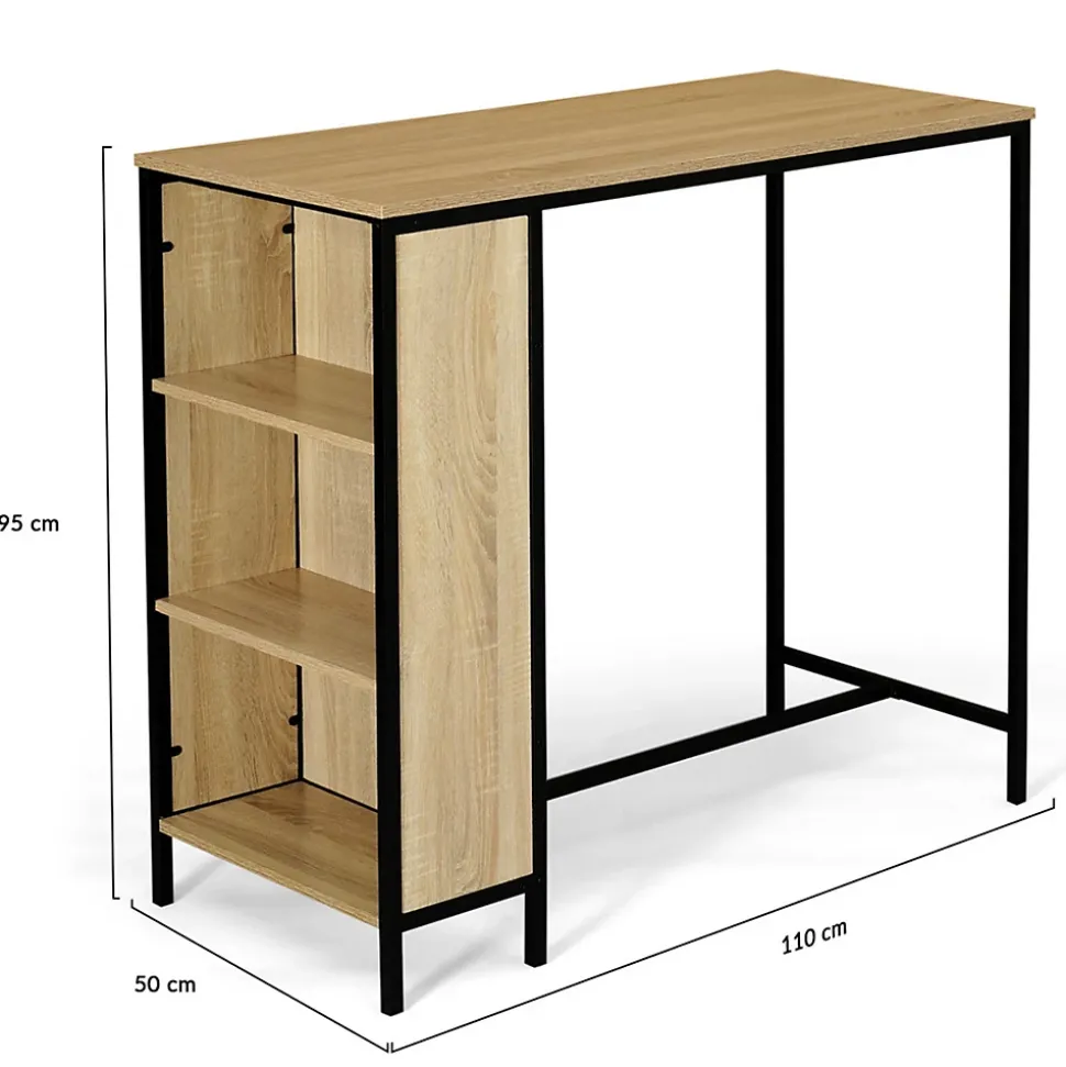 Ensemble table de bar DETROIT et 2 tabourets design industriel