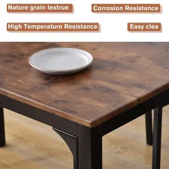 Ensemble Table et 2 Chaises - Table 70x70 cm, MDF Revêtement PVC, Marron, Gain de Place