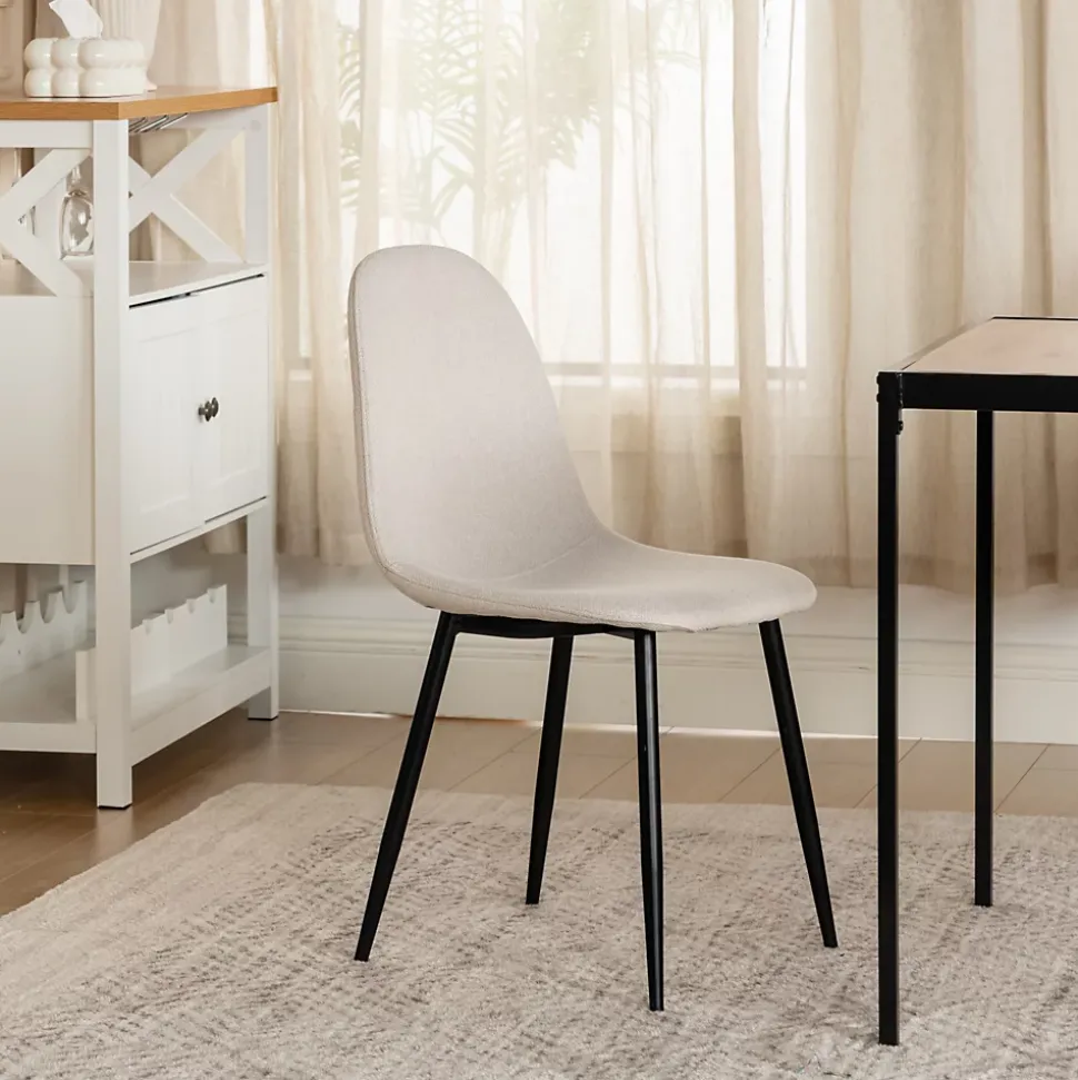 Ensemble table et 4 chaises de salle à manger effet bois et pieds noirs
