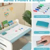Ensemble Table et Chaise pour Enfants avec Plateau Effaçable Stylos Aquarelle Gomme Ensemble de Table Activités Bleu