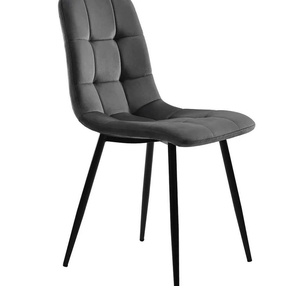 Ensemble table et chaises 115,5x100x75 cm avec 4 chaises, table hexagonale marbrée MDF et chaises velours gris