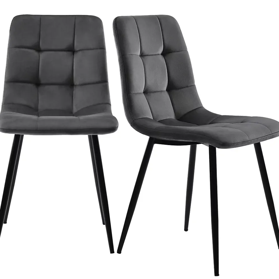 Ensemble table et chaises 115,5x100x75 cm avec 4 chaises, table hexagonale marbrée MDF et chaises velours gris