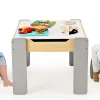 Ensemble Table et Chaises pour Enfants 3PCS avec Plateau Rabattable Dossier Ergonomique 4 en 1 Table Activités Gris
