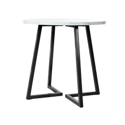 Ensemble table et chaises 80x75 cm table ronde avec 4 chaises assise en velours et structure métal