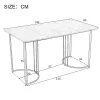 Ensemble table et chaises 140x80x75 cm avec 4 chaises assise rembourrée velours, table MDF effet marbre