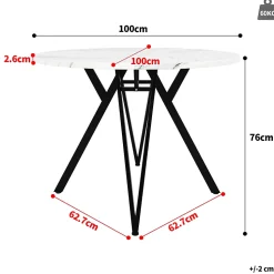 Ensemble table et chaises 100x76 cm table ronde avec 4 chaises en lin gris, piétement métal noir