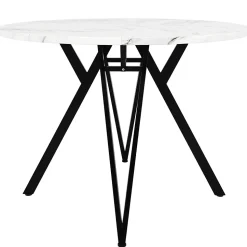Ensemble table et chaises 100x76 cm table ronde avec 4 chaises en lin gris, piétement métal noir