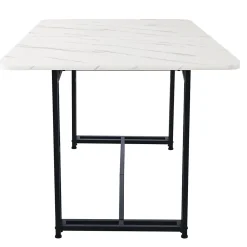 Ensemble table et chaises 140x80x75 cm avec 4 chaises, rectangulaire MDF, chaises velours, structure métal