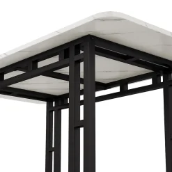 Ensemble table et chaises 120x70x75 cm avec 4 chaises, table rectangulaire et assise rembourrée, noir