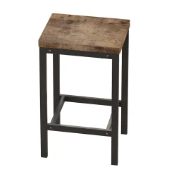 Ensemble Table et Chaises Salle à Manger - Table Rectangulaire avec 3 Tabourets Hauts, MDF+Métal, 148x40 cm, Bois Naturel