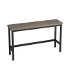 Ensemble table et chaises 148x40x90 cm avec 3 chaises, table rectangulaire métal plateau MDF brun-gris