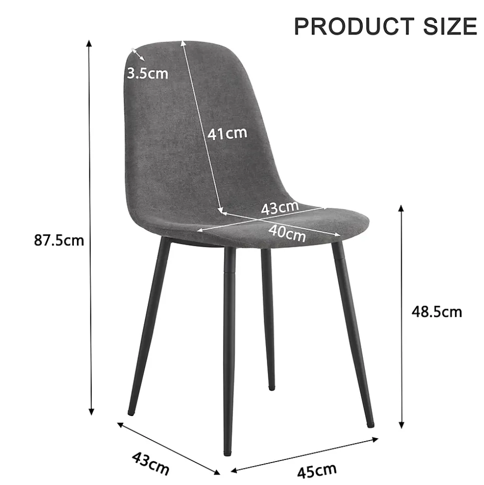 Ensemble Table et Chaises - Table Rectangulaire et 4 Chaises Lin, Salle à Manger Moderne, Gris et Blanc