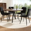 Ensemble table et chaises 80x80x75 cm table carrée avec 4 chaises assise rembourrée velours, pieds métal