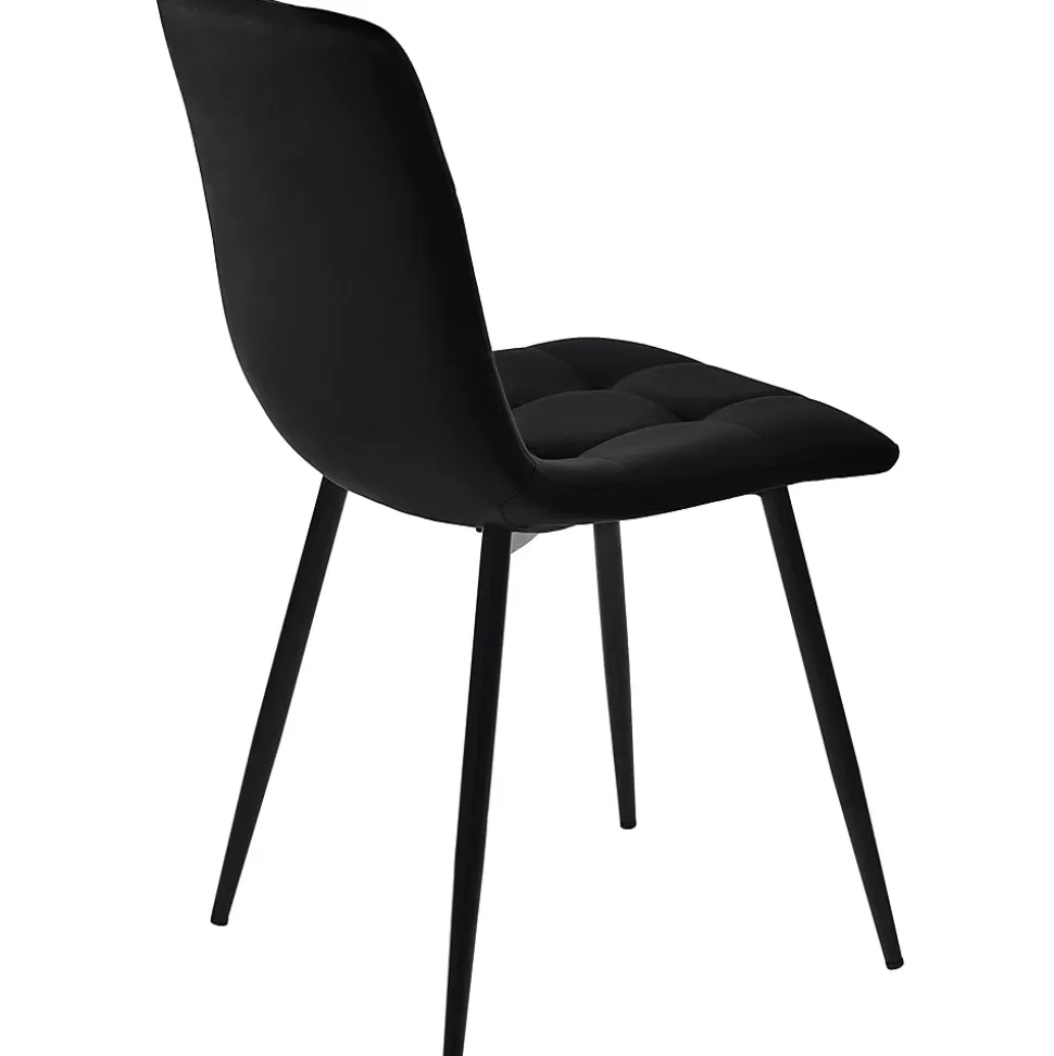 Ensemble table et chaises 80x80x75 cm table carrée avec 4 chaises assise rembourrée velours, pieds métal