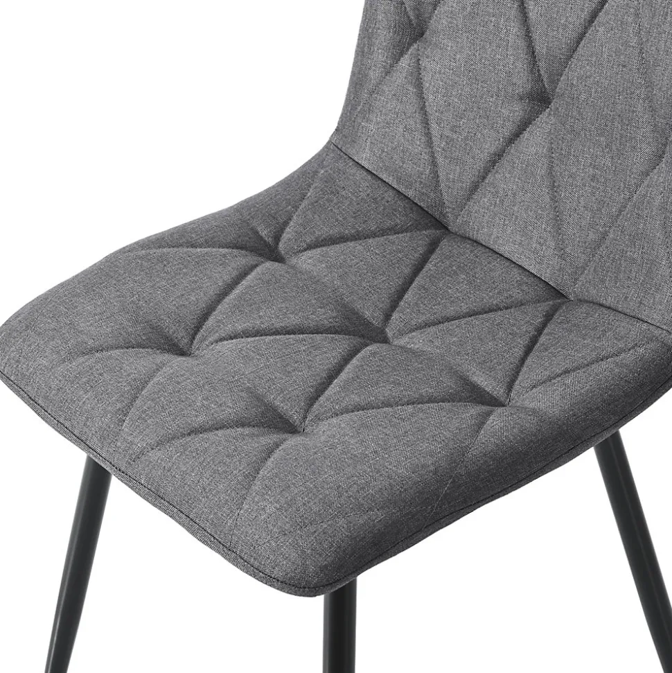 Ensemble table et chaises 117x68x75 cm avec 4 chaises, rectangulaire, assise rembourrée et piètement métal doré