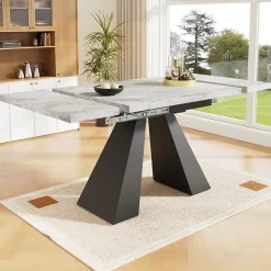Ensemble table et chaises 99x74x77 cm extensible 99-159 cm avec 4 chaises en velours, structure métal