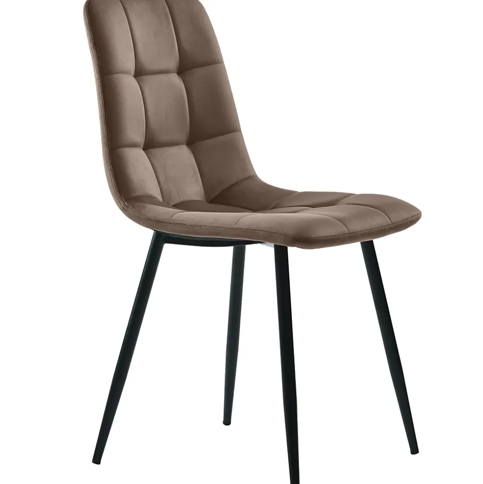 Ensemble table et chaises 140x80x75 cm avec 4 chaises, plateau MDF effet marbre et chaises velours