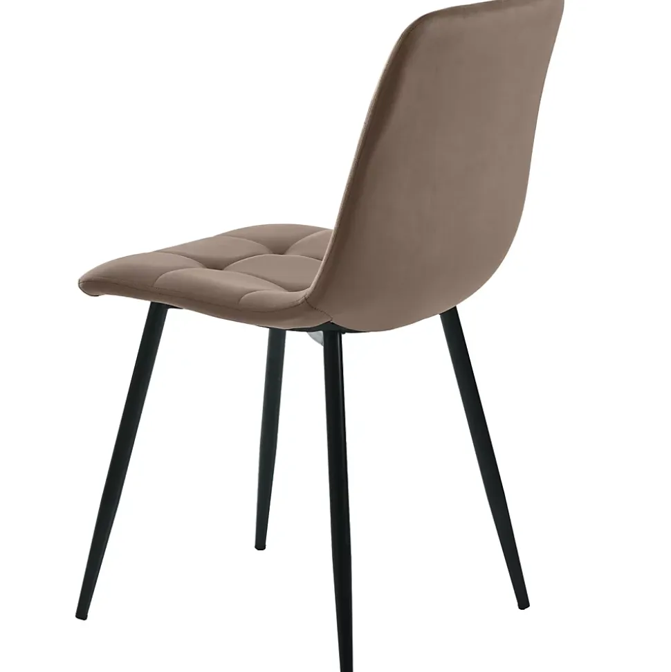Ensemble table et chaises 140x80x75 cm avec 4 chaises, plateau MDF effet marbre et chaises velours