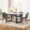 Ensemble table et chaises rectangulaire 120x70x75 cm avec 4 chaises en lin et structure métal