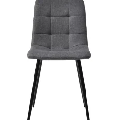 Ensemble table et chaises rectangulaire 120x70x75 cm avec 4 chaises en lin et structure métal