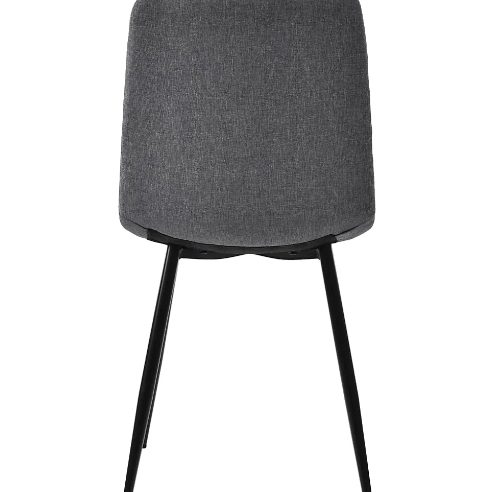 Ensemble table et chaises rectangulaire 120x70x75 cm avec 4 chaises en lin et structure métal