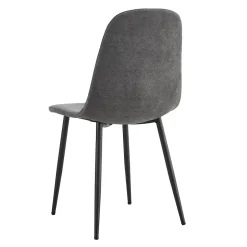 Ensemble table et chaises 117x68x75 cm avec 4 chaises en lin gris, table rectangulaire MDF, pieds métal doré