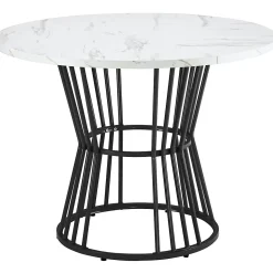 Ensemble table et chaises 100x75x75 cm avec 4 chaises, table ronde MDF motif marbre et chaises velours