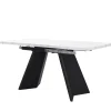 Ensemble table et chaises 99-159x74x77 cm, 4 chaises velours, structure métal, table extensible effet marbre