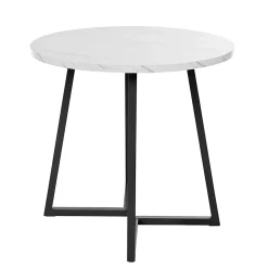 Ensemble table et chaises table ronde diamètre 80 cm, hauteur 75 cm, avec 4 chaises en velours et pieds métal