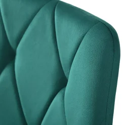 Ensemble table et chaises 117x68x75 cm avec 4 chaises velours vert, table rectangulaire MDF, pieds dorés