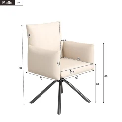 ensemble Table et Chaises Salle à Manger avec Table Extensible et 6 Chaises en Velours, 120/160 x 80 cm - Blanc et Beige