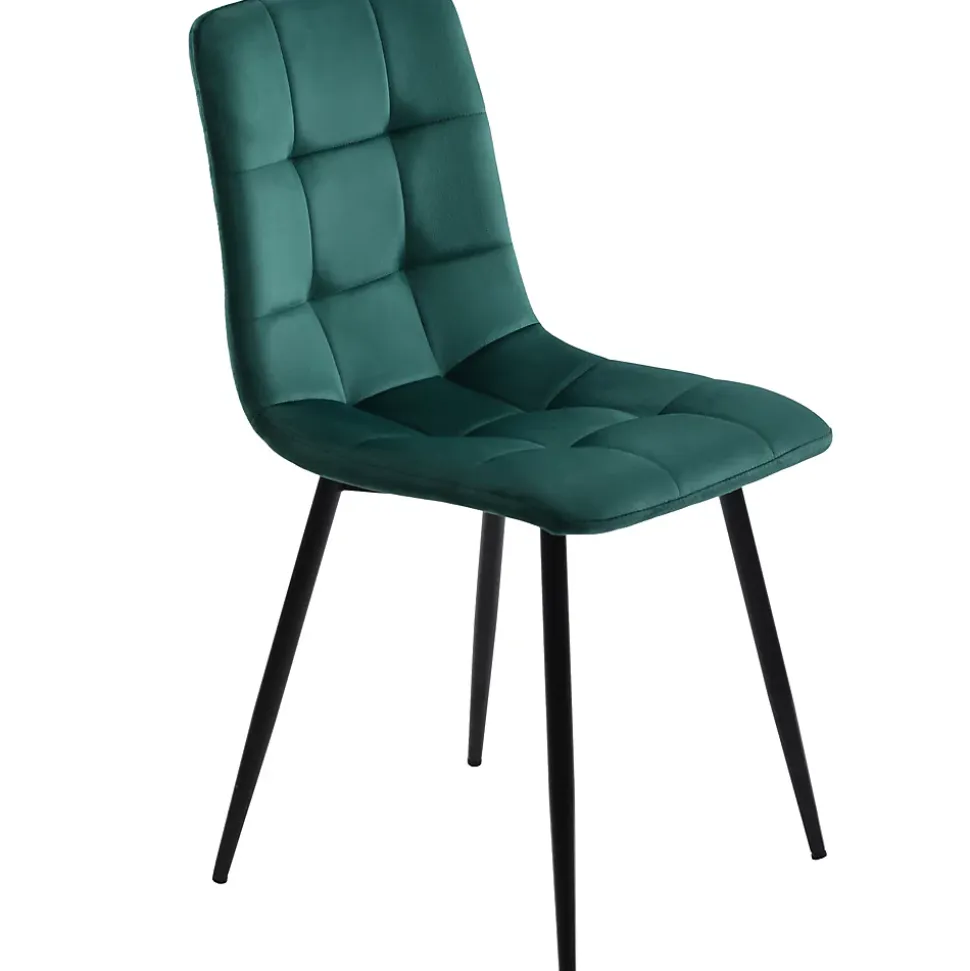 Ensemble table et chaises 140x80x75 cm avec 4 chaises, table MDF effet marbre, chaises velours gris