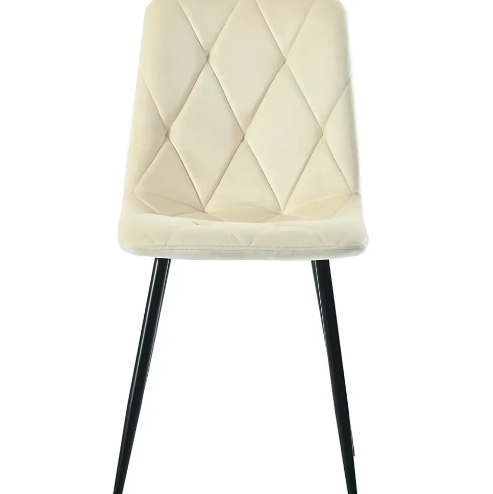 Ensemble table et chaises 100x75 cm avec 4 chaises velours vert et piétement métal doré, table ronde (MDF)