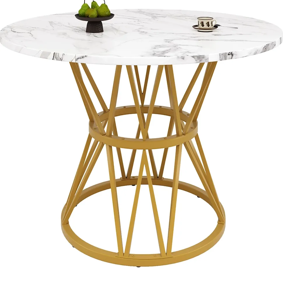 Ensemble table et chaises 100x76 cm avec 4 chaises assise rembourrée en velours, table ronde motif marbre et structure métal
