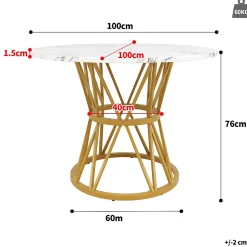 Ensemble table et chaises 100x76 cm avec 4 chaises assise rembourrée en velours, table ronde motif marbre et structure métal