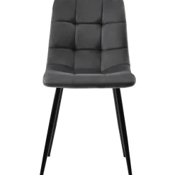 Ensemble table et chaises 100x100x76 cm avec 4 chaises table carrée MDF effet marbre chaises velours noir
