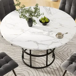 Ensemble table et chaises 100x100x76 cm avec 4 chaises table carrée MDF effet marbre chaises velours noir