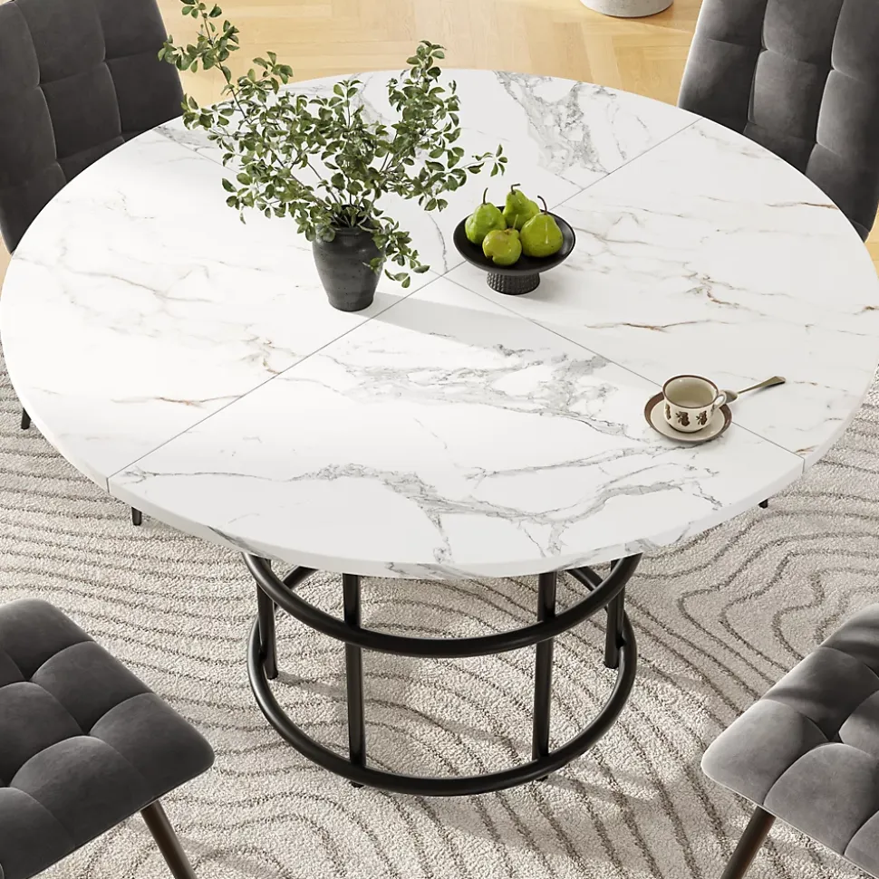 Ensemble table et chaises 100x100x76 cm avec 4 chaises table carrée MDF effet marbre chaises velours noir