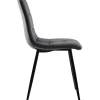 Ensemble table et chaises 140x80x75 cm avec 4 chaises assise rembourrée et table rectangulaire effet marbre