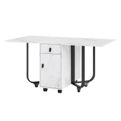 Ensemble table et chaises 150x80x76 cm avec 4 chaises assise rembourrée, table rectangulaire et structure métal