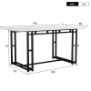 Ensemble table et chaises 140x80x75 cm avec 4 chaises en velours rembourré, structure métal, table rectangulaire moderne