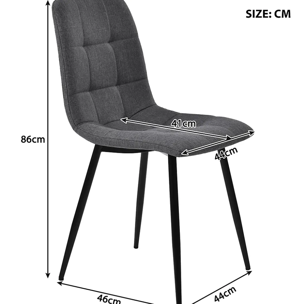 Ensemble table et chaises 140x80x75 cm avec 4 chaises, table rectangulaire MDF effet marbre gris et chaises en lin