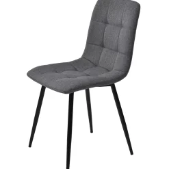 Ensemble table et chaises 140x80x75 cm avec 4 chaises, table rectangulaire MDF effet marbre gris et chaises en lin