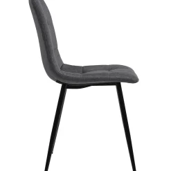 Ensemble table et chaises 140x80x75 cm avec 4 chaises, table rectangulaire MDF effet marbre gris et chaises en lin