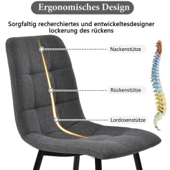 Ensemble table et chaises 117x75x75 cm table rectangulaire plateau MDF effet marbre avec 4 chaises assise en lin