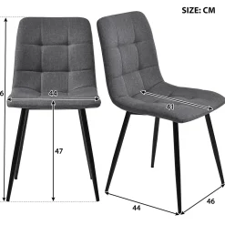 Ensemble table et chaises 117x75x75 cm table rectangulaire plateau MDF effet marbre avec 4 chaises assise en lin