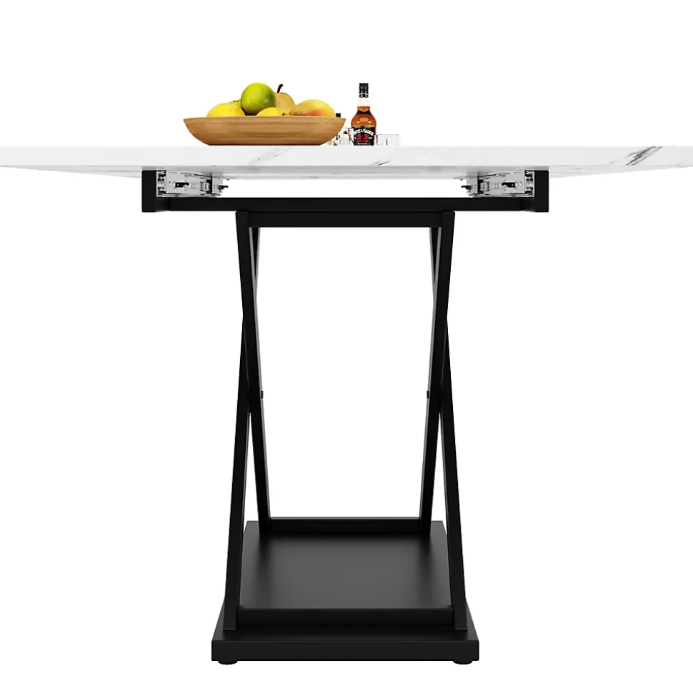 Ensemble table et chaises 120x80x75 cm extensible 160x80 cm avec 4 chaises en velours, structure métal moderne